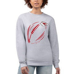 Kansas City Chiefs G-III 4Her by Carl Banks Women's Football Logo Graphic Fleece Tri-Blend Pullover Sweatshirt | NFL Sale