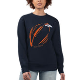Denver Broncos G-III 4Her by Carl Banks Women's Football Logo Graphic Fleece Tri-Blend Pullover Sweatshirt | NFL On sale