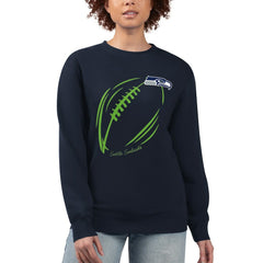 Seattle Seahawks G-III 4Her by Carl Banks Women's Football Logo Graphic Fleece Tri-Blend Pullover Sweatshirt | NFL Sale