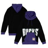 Black Milwaukee Bucks Hardwood Classics Big Face 5.0 Pullover Hoodie | NBA