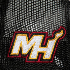 White Miami Heat Hardwood Classics Blocker Foam Front Trucker Adjustable Hat | NBA