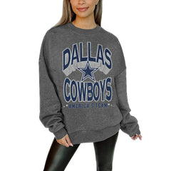 Dallas Cowboys Gameday Couture Women's Oversized Long Weekend Premium Fleece Drop Shoulder Pullover Sweatshirt | NFL New