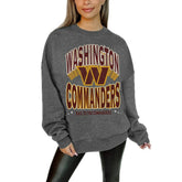 Washington Commanders Gameday Couture Women's Oversized Long Weekend Premium Fleece Drop Shoulder Pullover Sweatshirt | NFL Online