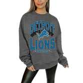 Detroit Lions Gameday Couture Women's Oversized Long Weekend Premium Fleece Drop Shoulder Pullover Sweatshirt | NFL Discount
