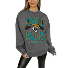 Jacksonville Jaguars Gameday Couture Women's Oversized Long Weekend Premium Fleece Drop Shoulder Pullover Sweatshirt | NFL Online