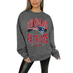 New England Patriots Gameday Couture Women's Oversized Long Weekend Premium Fleece Drop Shoulder Pullover Sweatshirt | NFL Outlet