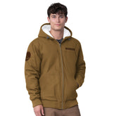 Tan Golden State Warriors G-III Sports by Carl Banks Build Up Heavy Duck Canvas Full-Zip Hoodie sale | NBA