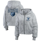 Heather Gray Memphis Grizzlies WEAR by Erin Andrews Women's Speckled Radiator Full-Zip Hoodie | NBA