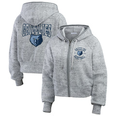 Heather Gray Memphis Grizzlies WEAR by Erin Andrews Women's Speckled Radiator Full-Zip Hoodie | NBA