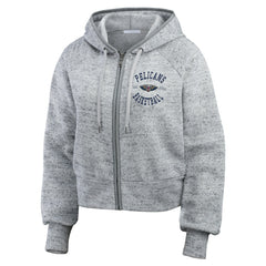 Heather Gray New Orleans Pelicans WEAR by Erin Andrews Women's Speckled Radiator Full-Zip Hoodie | NBA