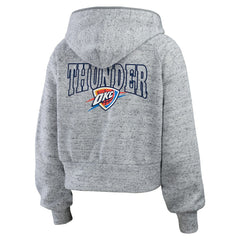 Heather Gray Oklahoma City Thunder WEAR by Erin Andrews Women's Speckled Radiator Full-Zip Hoodie | NBA