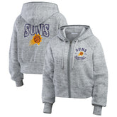 Heather Gray Phoenix Suns WEAR by Erin Andrews Women's Speckled Radiator Full-Zip Hoodie | NBA