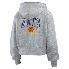 Heather Gray Phoenix Suns WEAR by Erin Andrews Women's Speckled Radiator Full-Zip Hoodie | NBA