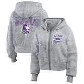 Heather Gray Sacramento Kings WEAR by Erin Andrews Women's Speckled Radiator Full-Zip Hoodie | NBA