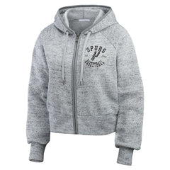 Heather Gray San Antonio Spurs WEAR by Erin Andrews Women's Speckled Radiator Full-Zip Hoodie | NBA