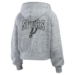 Heather Gray San Antonio Spurs WEAR by Erin Andrews Women's Speckled Radiator Full-Zip Hoodie | NBA