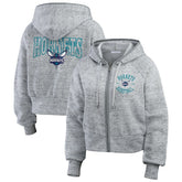 Heather Gray Charlotte Hornets WEAR by Erin Andrews Women's Speckled Radiator Full-Zip Hoodie | NBA
