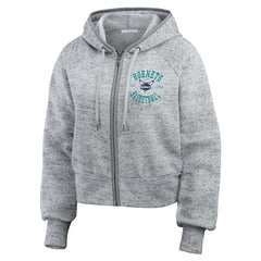 Heather Gray Charlotte Hornets WEAR by Erin Andrews Women's Speckled Radiator Full-Zip Hoodie | NBA