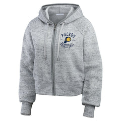 Heather Gray Indiana Pacers WEAR by Erin Andrews Women's Speckled Radiator Full-Zip Hoodie | NBA