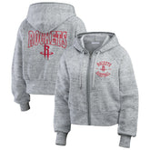 Heather Gray Houston Rockets WEAR by Erin Andrews Women's Speckled Radiator Full-Zip Hoodie sale | NBA