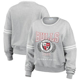 Heather Gray Chicago Bulls WEAR by Erin Andrews Women's French Terry Pullover Sweatshirt | NBA