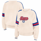 Cream Philadelphia 76ers WEAR by Erin Andrews Women's Stripe Pullover Sweater | NBA