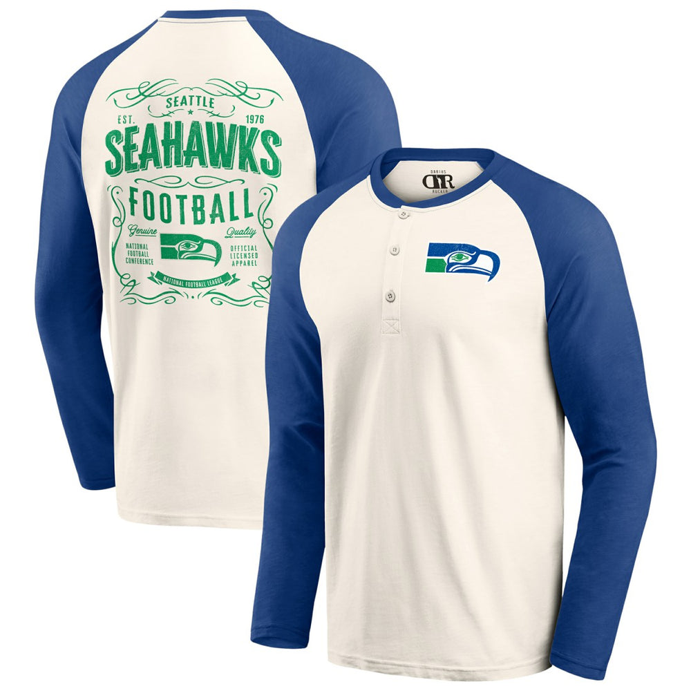 Seattle Seahawks Darius Rucker Collection Raglan Henley Long Sleeve T-Shirt | NFL US