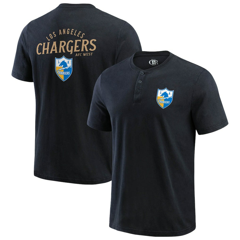 Los Angeles Chargers Darius Rucker Collection Washed Henley T-Shirt | NFL Sale