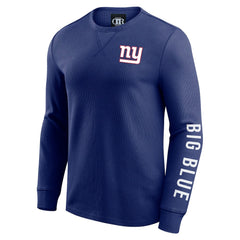 New York Giants Darius Rucker Collection Washed Waffle-Knit Long Sleeve T-Shirt | NFL Discount