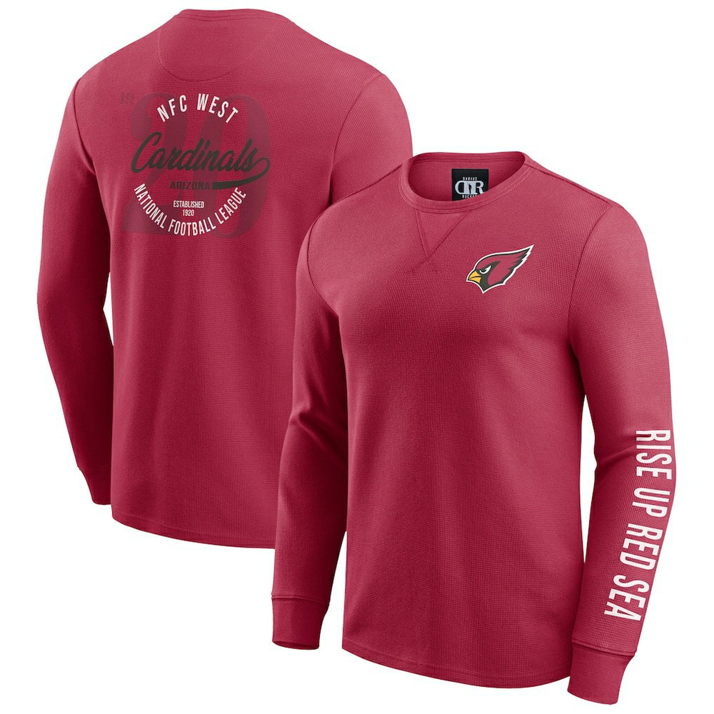 Arizona Cardinals Darius Rucker Collection Washed Waffle-Knit Long Sleeve T-Shirt | NFL Online