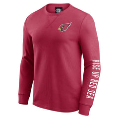 Arizona Cardinals Darius Rucker Collection Washed Waffle-Knit Long Sleeve T-Shirt | NFL Online
