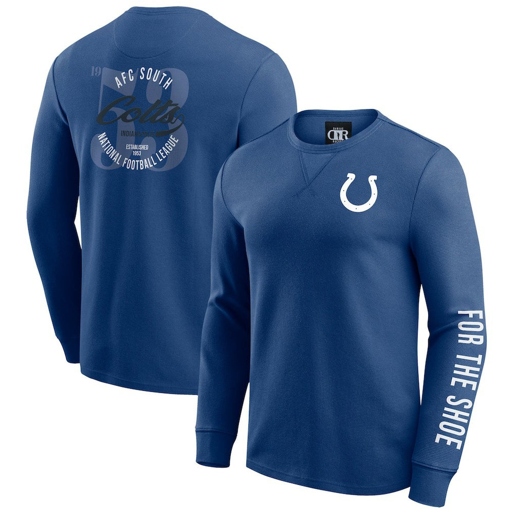 Indianapolis Colts Darius Rucker Collection Washed Waffle-Knit Long Sleeve T-Shirt | NFL Sale