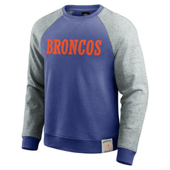 Denver Broncos Darius Rucker Collection Throwback Color Block Raglan Pullover Sweatshirt | NFL Sale