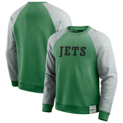 New York Jets Darius Rucker Collection Throwback Color Block Raglan Pullover Sweatshirt | NFL Online