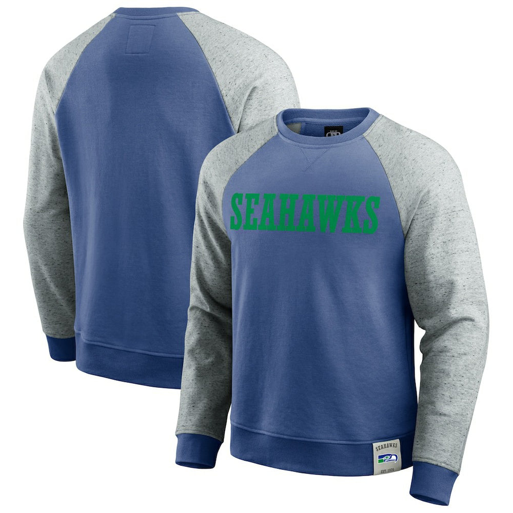 Seattle Seahawks Darius Rucker Collection Throwback Color Block Raglan Pullover Sweatshirt | NFL Hot