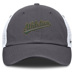 Athletics Nike Wordmark Club Adjustable Trucker Hat - MLB Hats