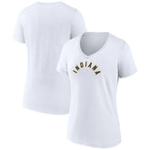 White Indiana Pacers Women's Wordmark Home V-Neck T-Shirt | NBA
