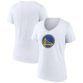 White Golden State Warriors Women's Alternate Logo V-Neck T-Shirt sale | NBA