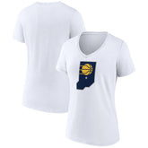 White Indiana Pacers Women's Alternate Logo V-Neck T-Shirt | NBA