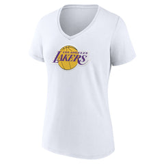 White Los Angeles Lakers Women's Alternate Logo V-Neck T-Shirt | NBA