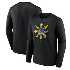 Black Golden State Warriors Filipino Heritage Long Sleeve T-Shirt sale | NBA