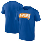 Blue New York Knicks Blocked Out T-Shirt | NBA