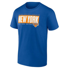Blue New York Knicks Blocked Out T-Shirt | NBA