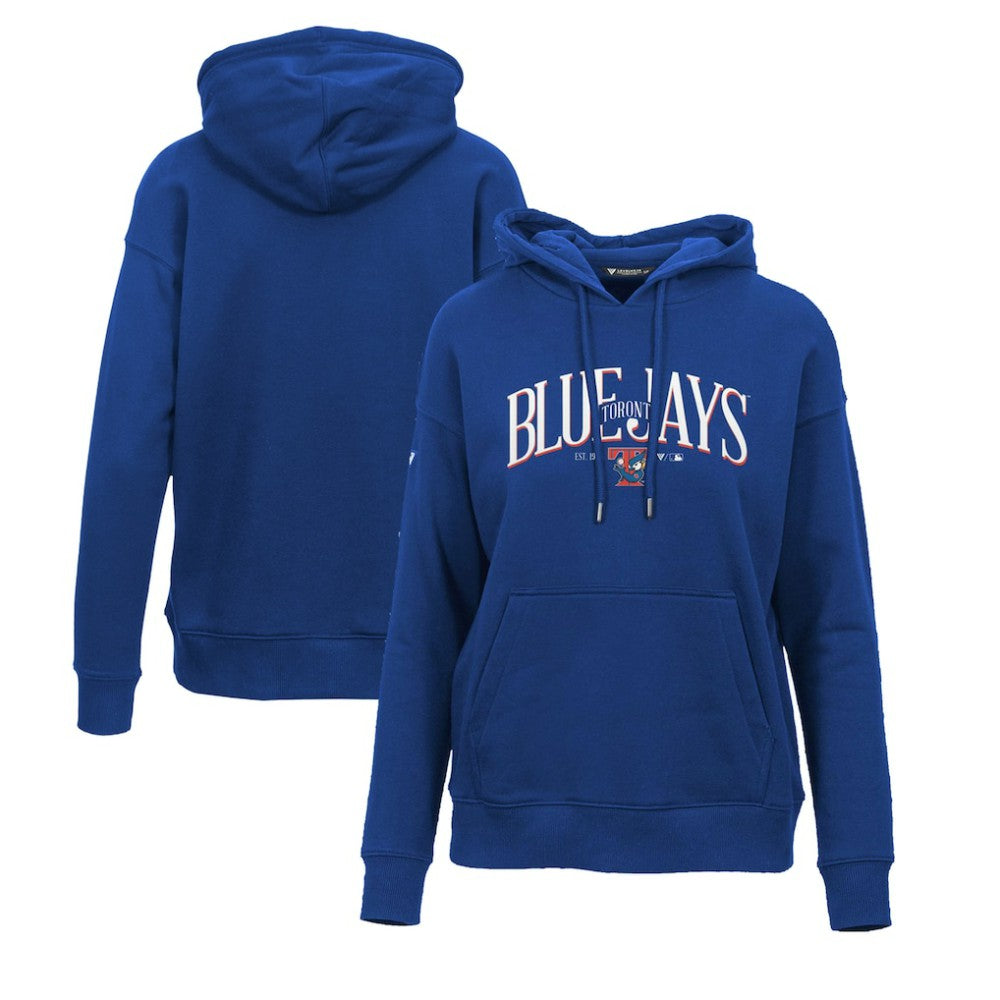 Toronto Blue Jays Levelwear Women's Adorn Cooperstown Collection Retro Spellout Pullover Hoodie - MLB Hoodies