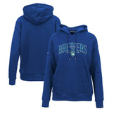 Milwaukee Brewers Levelwear Women's Adorn Cooperstown Collection Retro Spellout Pullover Hoodie - MLB Hoodies