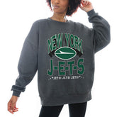 New York Jets Gameday Couture Women's Oversized Long Weekend Premium Fleece Drop Shoulder Pullover Sweatshirt | NFL Near me