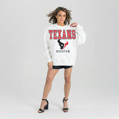 Houston Texans Gameday Couture Women's Sunday Drives Oversized Crewneck Pullover Sweatshirt | NFL On sale