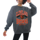 Cleveland Browns Gameday Couture Women's Oversized Long Weekend Premium Fleece Drop Shoulder Pullover Sweatshirt | NFL Sale
