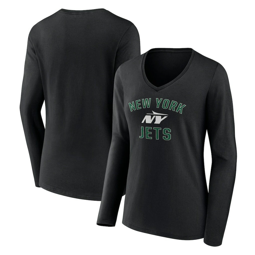 New York Jets Women's Victory Arch Long Sleeve V-Neck T-Shirt | NFL New