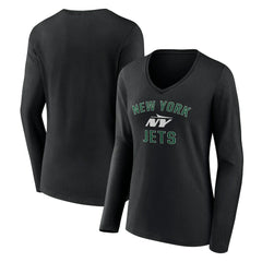 New York Jets Women's Victory Arch Long Sleeve V-Neck T-Shirt | NFL New